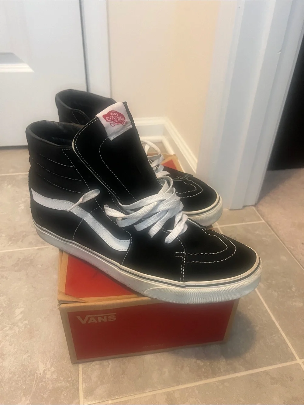 Vans Sk8-Hi Black and White High-Top Skate Sneakers